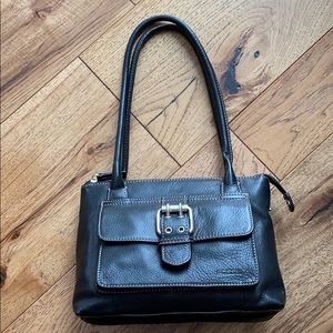 Vintage black leather Fossil purse